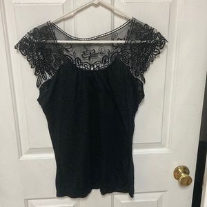3/$20 bundle and save… 
Black lace top